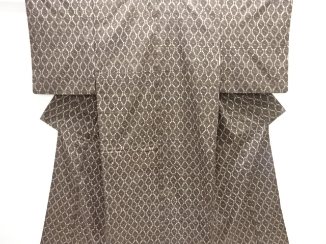 JAPANESE KIMONO / TSUMUGI / WOVEN ABSTRACT PATTERN